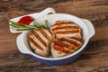 Grilled pork medallion with sauce Royalty Free Stock Photo