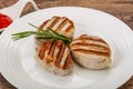 Grilled pork medallion with sauce Royalty Free Stock Photo