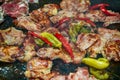 Grilled pork neck with hot peppers Royalty Free Stock Photo