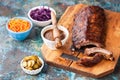 Grilled pork ribs with barbecue sauce Royalty Free Stock Photo