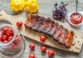 Grilled pork ribs in barbecue sauce Royalty Free Stock Photo