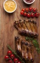 Grilled Pork Ribs On Wooden Board Royalty Free Stock Photo