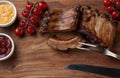 Grilled Pork Ribs On Wooden Board Royalty Free Stock Photo