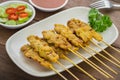 Grilled pork satay with peanut sauce, Thai food