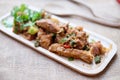 Grilled pork with spicy salad Thai food Royalty Free Stock Photo