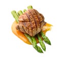 Grilled pork steak and asparagus Royalty Free Stock Photo