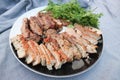 Grilled pork , pork steak and beef steak Royalty Free Stock Photo