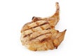 Grilled pork steaks on white Royalty Free Stock Photo