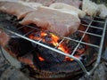 Grilled pork on the stove Royalty Free Stock Photo
