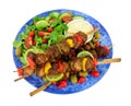 Grilled pork and sweet pepper kebabs Royalty Free Stock Photo