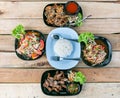 Grilled pork with sweet and sour sauce, Thai foods.