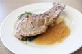 Grilled Porkchop on a plate Royalty Free Stock Photo