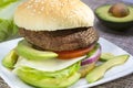 Grilled portabella burger. Royalty Free Stock Photo