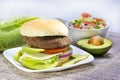 Grilled portabella burger. Royalty Free Stock Photo