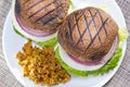Grilled portabella burger. Royalty Free Stock Photo