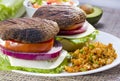Grilled portabella burger. Royalty Free Stock Photo