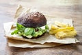 Grilled portobello bun mushroom burger. Vegan, gluten free, grain free, healthy veggies hamburger with guacamole, fresh vegetables