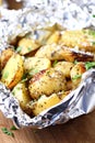 Grilled potatoes in foil