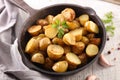 Grilled potatoes and herb