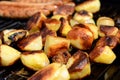 Grilled potatoes and sausage