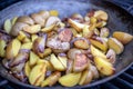 Grilled potatos with onionin