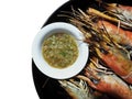 Grilled prawn on white isolated