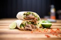 grilled pulled pork burrito with grill marks visible Royalty Free Stock Photo