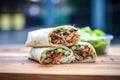 grilled pulled pork burrito with grill marks visible Royalty Free Stock Photo