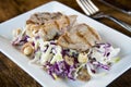 Grilled Quail with cabbage