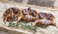 Grilled quails Royalty Free Stock Photo