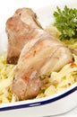 Grilled rabbit with cabbage