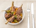 Grilled rack of lamb, top view Royalty Free Stock Photo