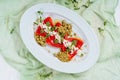 Grilled Red Pepper Marinated Salad Lunch Flat Lay