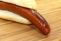 Grilled red sausage with sweet bun Royalty Free Stock Photo