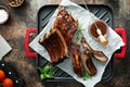 Grilled ribs with barbeque sauce