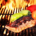 Grilled Ribs with Bell Pepper and tomato Royalty Free Stock Photo