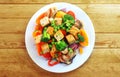 Grilled roast vegetables with tofu