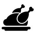 Grilled or roasted chicken vector icon