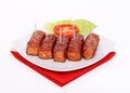 Grilled romanian meat rolls - mititei, mici Royalty Free Stock Photo