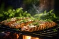 Grilled Salmon in a close-up shot, macro shot - made with generative AI tools