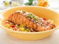 Grilled salmon with couscous Royalty Free Stock Photo