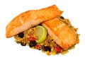 Grilled Salmon And Couscous Royalty Free Stock Photo