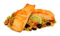 Grilled Salmon And Couscous Royalty Free Stock Photo