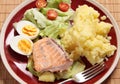 Grilled salmon dinner Royalty Free Stock Photo
