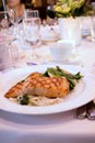 Grilled Salmon fillet at Banquet