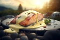 Grilled salmon food. Generate Ai Royalty Free Stock Photo