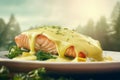 Grilled salmon food nature. Generate Ai Royalty Free Stock Photo