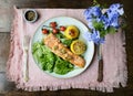 Grilled salmon food photography recipe idea Royalty Free Stock Photo