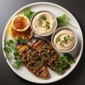 Grilled Salmon With Hummus: A Monochromatic Delight