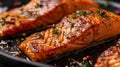 Grilled salmon with spices. Healthy food